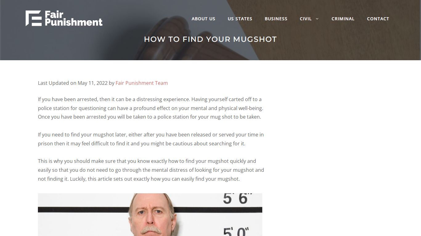 How To Find Your Mugshot - Fair Punishment