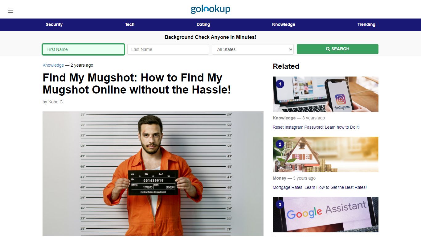 Find My Mugshot, Find Mugshot, Find My Mugshot Online - GoLookUp